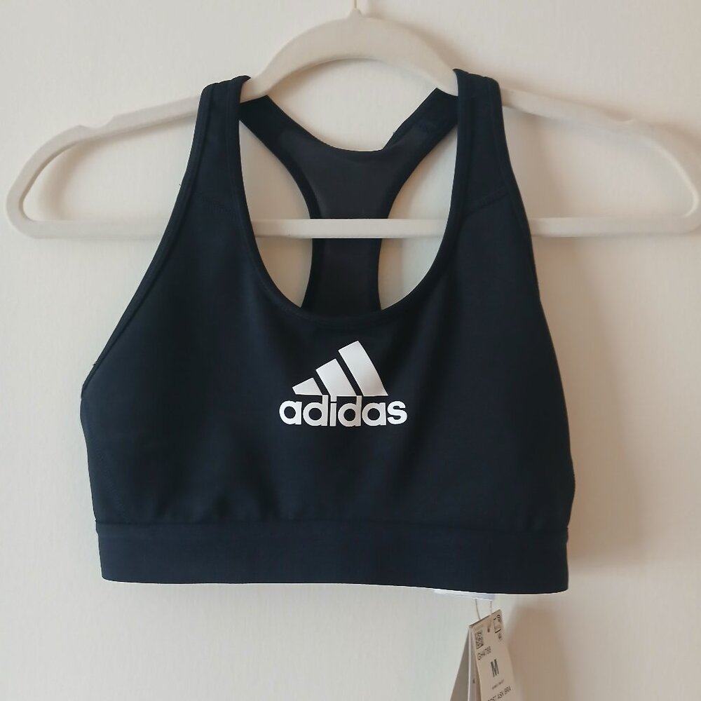 New Women's Adidas Aeroready Sports Bra in Black Size Medium